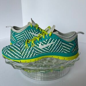 Nike Free TR Fit 4‎ Training Running Shoes Green White Neon Yellow Women's 7.5